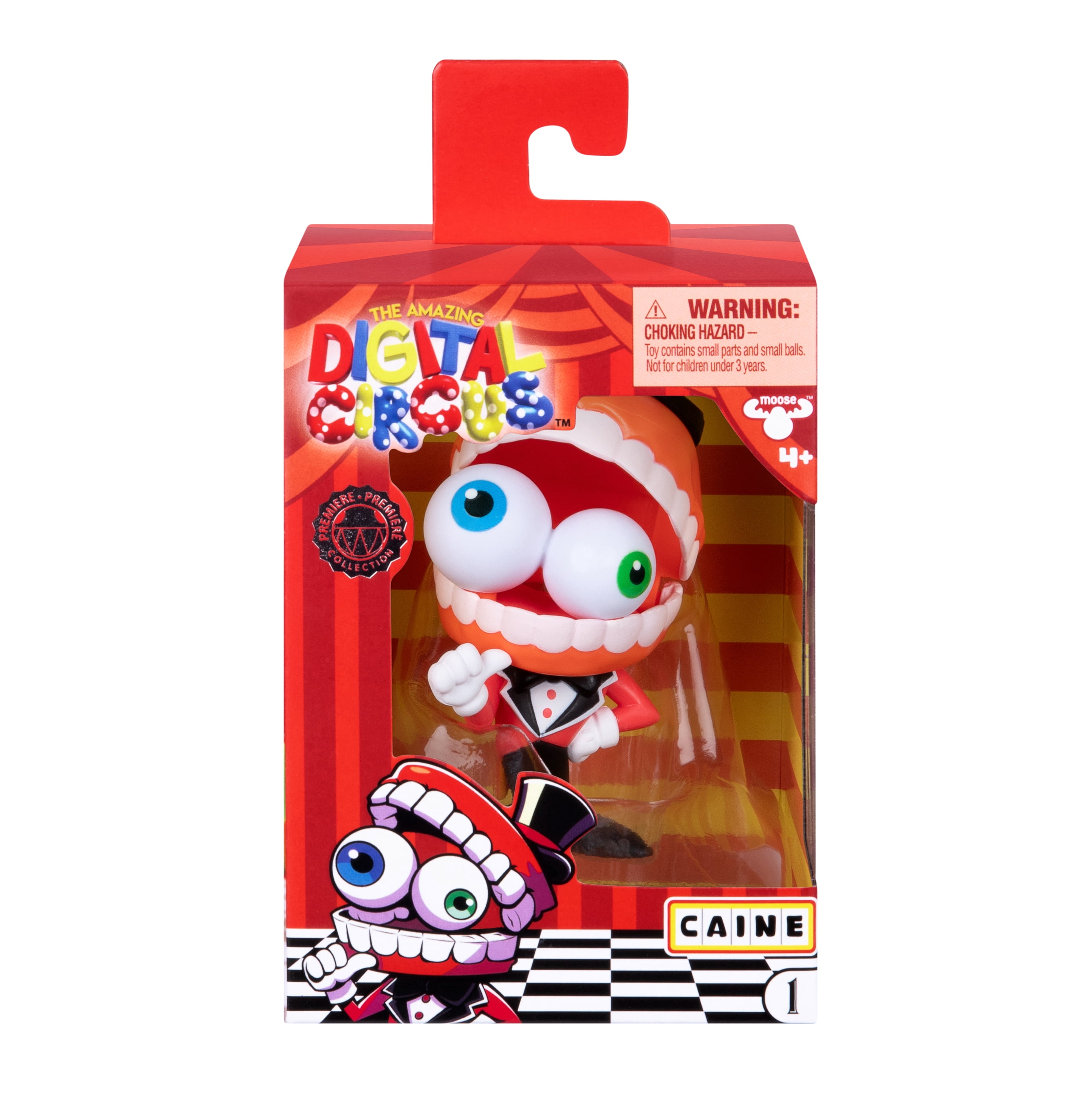 Amazing Digital Circus Caine 4" Collectible Vinyl Figure with Yapping Jaw and Collector Card, Ages 4+