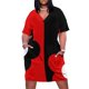 thumbnail image 1 of Vestido retro floral rojo y negro para mujer, vestido holgado con bolso, vestido de fiesta, vestidos elegantes para boda de verano., 1 of 6