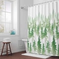 thumbnail image 5 of Pine Tree Fabric Shower Curtain Nature Foggy Forest Green Ombre Washable Shower Curtains for Bathroom, Waterproof Bath Curtain with Hooks Home Decor 72x84in, 5 of 8