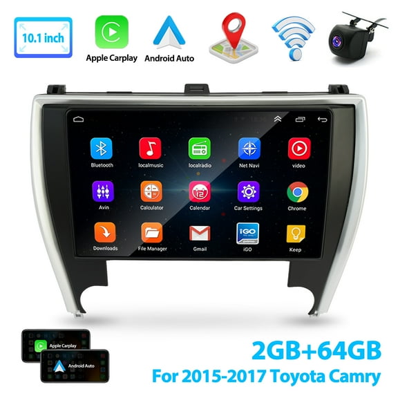 Car Stereo Radio For 2015-2017 Toyota Camry, 64GB Car Carplay Radio Stereo Android 13 GPS Cam