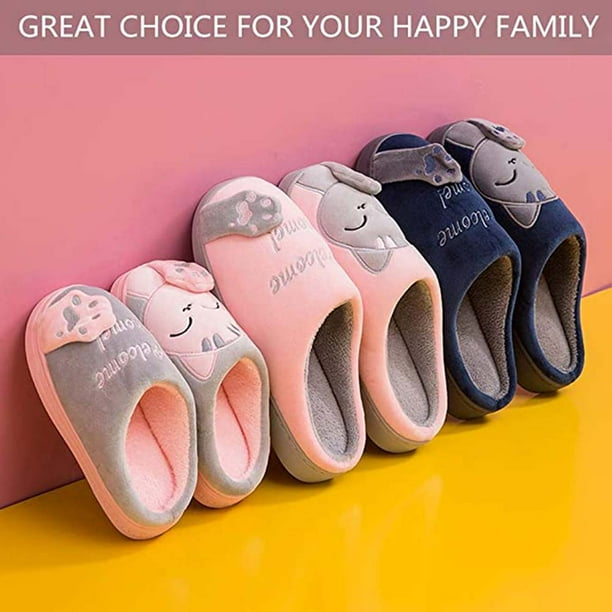 Paire de Pantoufles en Coton avec Semelle en Caoutchouc