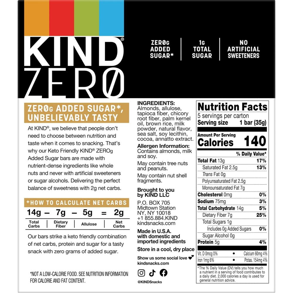 (Pack of 6) Kind Bar Zas Creamy Almond Sea Salt 5 ct 6.2 Oz