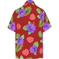 thumbnail image 2 of HAPPY BAY Men's Hawaiian Shirts Tropical Beach Shirts Casual Short Sleeve Button Down Collared Shirt Men M Cherry, Floral Orchids, 2 of 5