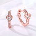 thumbnail image 3 of Heart Women Hoop Earring Gift Charm 925 Silver,Rose Gold Cubic Zircon Jewelry, 3 of 8