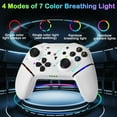 thumbnail image 2 of Switch Controller,Wireless Pro Controller with 1000mAh Battery/9 Colors RGB Light/Programmable/Dual Vibration/Gyro Sensor/Turbo/Wake-up Function,Game Controller for Switch/Lite/OLED/PC, 2 of 6
