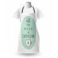 thumbnail image 3 of Funny Words Apron, All You Need a Cappuccino Words with Cup of Coffee and Heart, Unisex Kitchen Bib with Adjustable Neck for Cooking Gardening, Adult Size, Dark Brown Pale Pink, by Ambesonne, 3 of 4