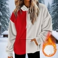 thumbnail image 2 of Yangnuo Womens Trendy Color Blocked Loose Hoodies 2025 Women's Fashionable Loose Casual Long Sleeved Sweatshirt Hooded Pocket Hoodie Solid Color Top, 2 of 5