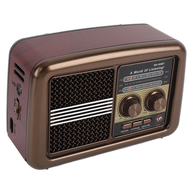 Full Band Portable Shortwave Radio, AM SW Weather Radio, Dual Power Supply Emergency Radio with Multi Source Music Playback, for Home Kitchen Outdoor