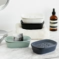 thumbnail image 6 of Ceramic Soap Dish, Kvago Self-draining Soap Holder, Double Layer Bar Soap Holder, Detachable Soap Dish Tray Draining Soap Dishes for Bathroom Shower Kitchen (5.31 x 3.66 x 1.49 in, Black), 6 of 7