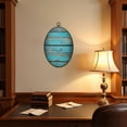 thumbnail image 4 of Canvas Wall Art Aged Wooden Planks Bold Blue Hue Contrasting Wood Grain Natural Oval Framed Canvas Prints Vintage Wall Hanging Decor for Home Office Decorations 8.6"x11.4", 4 of 7