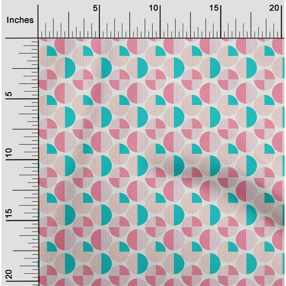 oneOone Viscose Jersey Fabric Circle Geometric Fabric Prints By Yard 60 Inch Wide