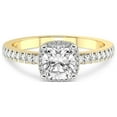thumbnail image 4 of IGI Certified 1 Carat Cushion Shape Lab Grown Diamond Engagement Ring | 14K Yellow Gold | Elle Classic Halo Diamond Ring | FG-VS1-VS2 Quality Friendly Diamonds, 4 of 6