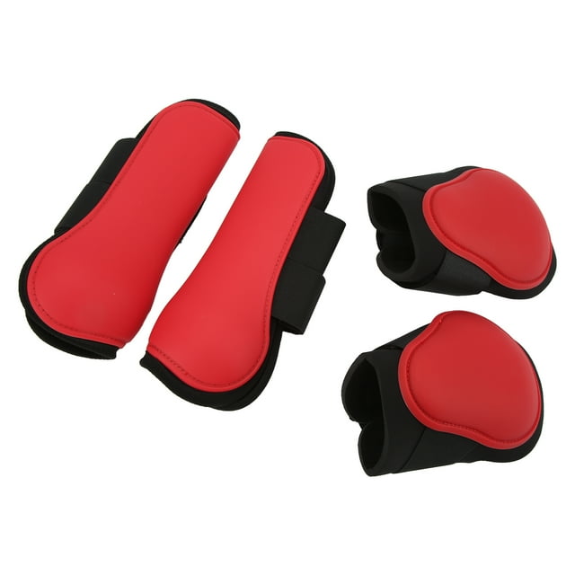 Bottes avant Arrière pour Chevaux, Bottes avant Arrière pour Chevaux pour Prévenir les Blessures pour Entraînement de Cheval pour Saut pour Course Rouge un Ensemble