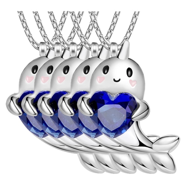 Collar Narval/Corazón High Monaco NarwhalNeck01 Plata/Azul 5 Pzas