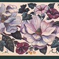 thumbnail image 1 of Concord Wallcoverings Wallpaper Border Vine Floral Pattern Flowers Berries Leaves for Living Room Bedroom Kitchen, Colors Cream Blue Brown Red Yellow, Size 5.25 Inches by 15 Feet CUP3393, 1 of 4