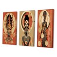 thumbnail image 3 of Designart "Retro Graphic African Goddess in Earth Tones III" African American Woman Wall Art Set Of 3 - Woman African American Brown Canvas Set For Living Room Decor, 3 of 6