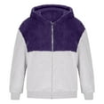 thumbnail image 5 of GrmtClth Mens Fuzzy Sherpa Jacket Stylish Fleece Zip Up Hoodie Comfy Midweight Winter Thermal Hooded Jacket Coats Long Sleeve Outwear for Cold Weather Purple XXXL, 5 of 7