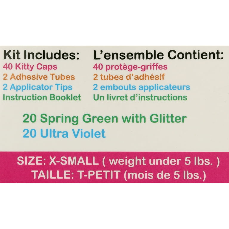 Kitty Caps Nail Caps Spring Green With Glitter and Ultra Violet 40 Count Kitty Caps Nail Caps Spring Green With Glitter and Ultra Violet 40 Count