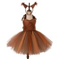thumbnail image 2 of Vestido de tutú de ardilla para niños con cola, disfraz de ardilla de dibujos animados para niños, vestidos de tutú para fiesta de disfraces de Halloween para niñas, 2 of 5