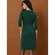 thumbnail image 3 of Vestido elegante Allegra K escote cuadrado manga 3/4 Verde S, 3 of 5