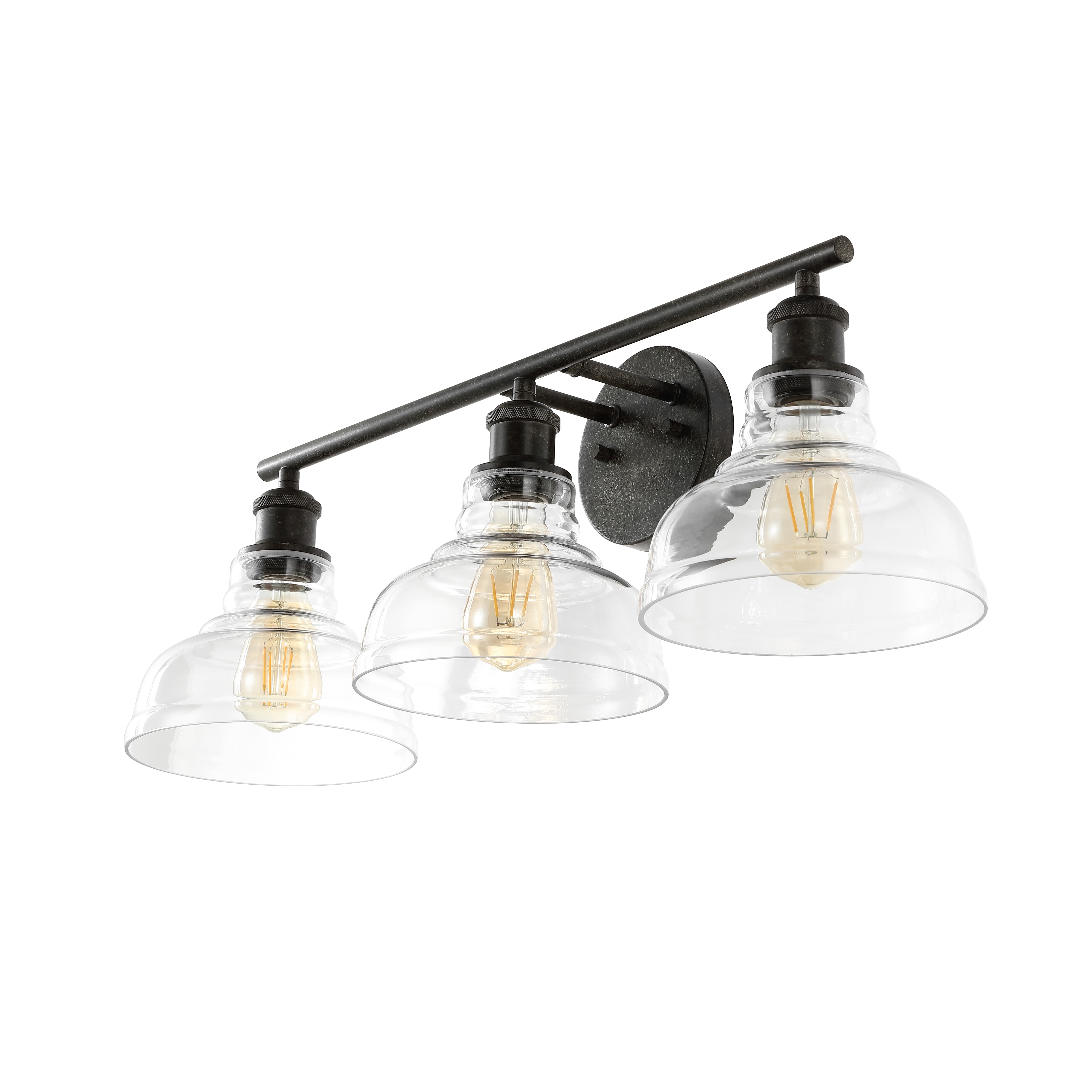 Safavieh Calyna 3-Light 27.25" Industrial Iron Sconces, Black