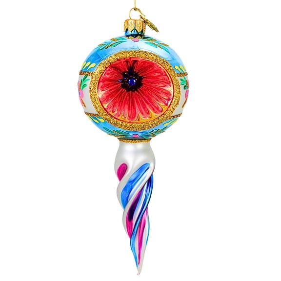 Huras Family 8.00In Merry & Bright Loxi Twist, Glass, Ball Twist Deep Reflector Hf012mb