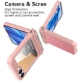 thumbnail image 2 of Dteck for Samsung Galaxy Z Flip 6 Case with Hinge Cover & Built-in Stand & Tempered Glass Screen Protector,Military Grade Drop Protection, Heavy Duty Matte Hard Case for Samsung Z Flip6,Glitter Pink, 2 of 7