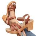 thumbnail image 4 of Bkhluea Women Braided Strap Block Heel Sandals Comfortable Footwear For Party Daily Casual Outdoor Activities, 4 of 7