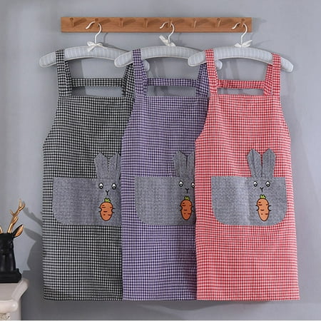 

Meizhencang Apron Skin-friendly Fadeless Cute Pattern Stain Resistant Cooking Bib for Dishwashing
