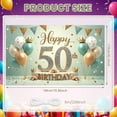 thumbnail image 2 of Golden Glitter 50th Birthday Banner Silver Sequins Display Crown Design Teal Balloons 50th Celebration Backdrop for 50th Birthday Party Adult Celebration Indoor Decoration, 2 of 9