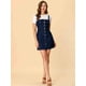 thumbnail image 3 of Falda con tirantes de mezclilla con tirantes ajustables y botones para mujer Azul claro XL, 3 of 6