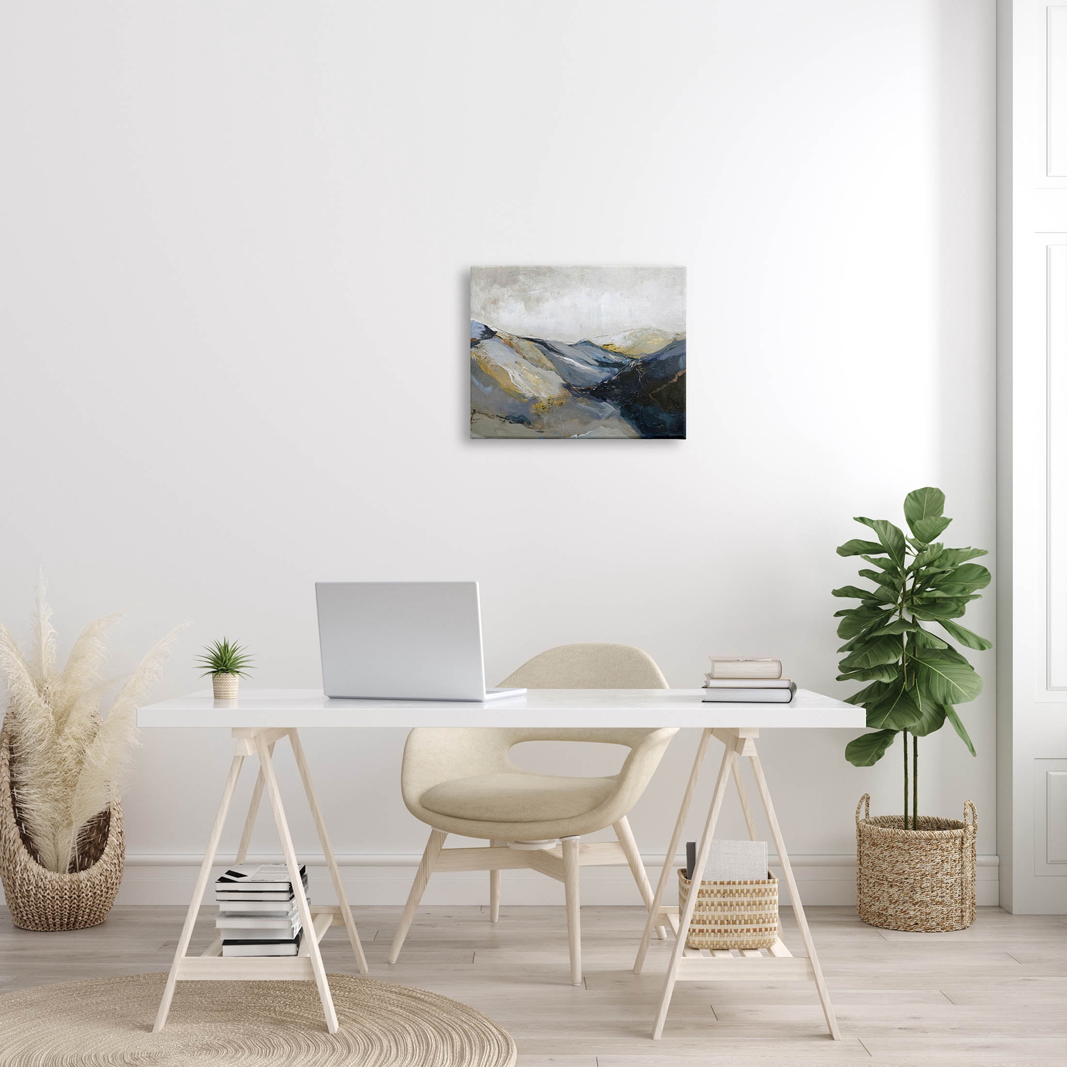 Stupell Industries Abstract Mountain Peaks Landscape Painting Gallery Wrapped Canvas Print Wall Art, Design by Design Fabrikken