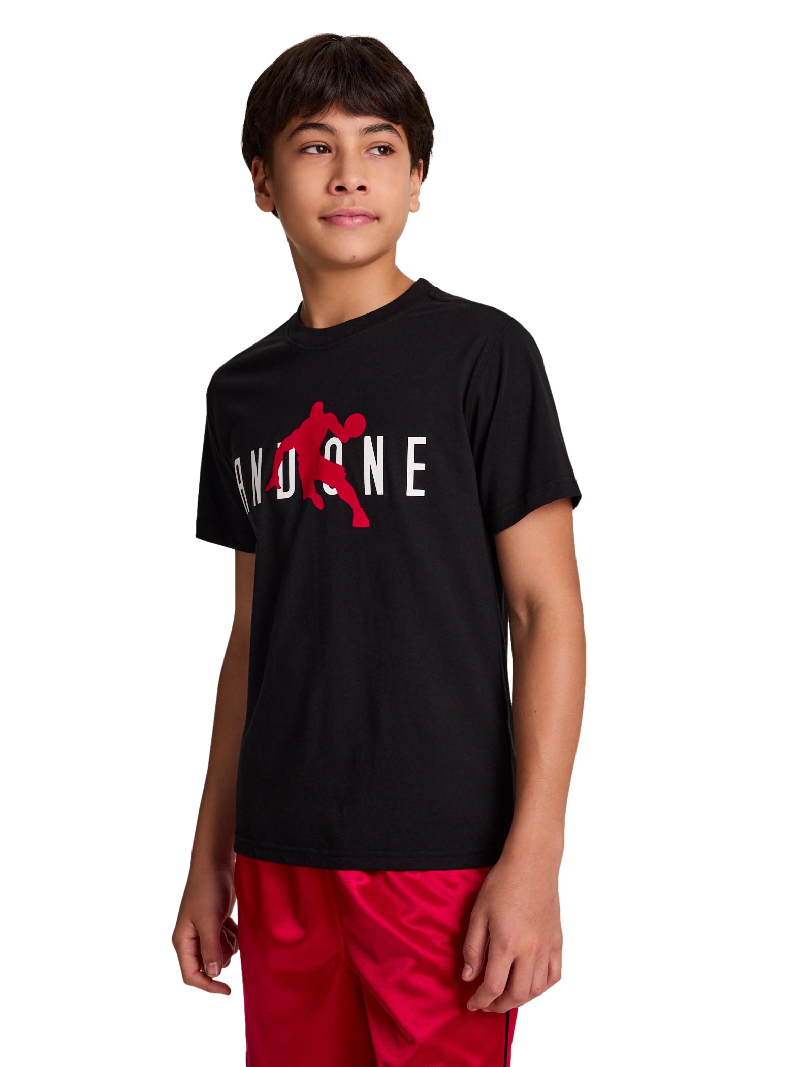 AND1 Boy’s Short Sleeve Graphic T-Shirt, Sizes 4-18