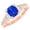 Rose Gold, variant on 2.75 Carat Designer Halo Channel Set Round Diamond Engagement Ring with Milgrain 14K Gold w/a 2 Ctw Cushion Cut Blue Sapphire(AAA Heirloom Quality) White Gold Size:7