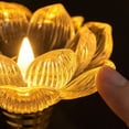 thumbnail image 4 of Lotus LED Candle, Flameless Flower Light, a Faceted Bloom Mounted on a Metallic-look Stem Across Dining Tables Mantels Shelves, Decorative Tabletop Lamp for Weddings Dinners, 4 of 7