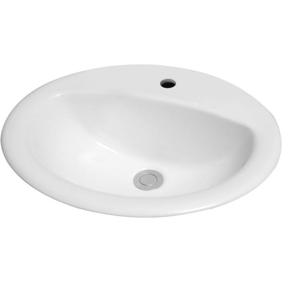 20" x 17" Desoto Oval Drop-In Basin - White