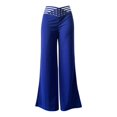 thumbnail image 3 of Women's Hollow Belt Pants High Waist Casual Wide Leg Pants, 3 of 3