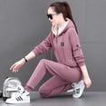 thumbnail image 5 of Fleece sweater suit women's autumn and winter plus fleece thickened warm casual sports two-piece set, 5 of 6