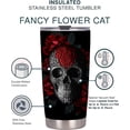 thumbnail image 3 of 20oz Skull Flower Tumbler-Stainless Steel Travel Mug With Lid And Straw ( Skull Flower Tumbler ), 3 of 6