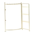 thumbnail image 4 of Foldable 2 Panel Jewelry Hanger Jewelry Stand Earring Rack Practical with 3 Tier Golden, 4 of 9