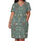 thumbnail image 2 of Vestido holgado de gatos folclóricos suecos para mujer vestido elegante con bolsillo vestidos de moda, 2 of 6