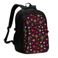 thumbnail image 1 of Balery Geometric Hearts Mochila con carga USB para hombre y mujer - Mochila impermeable y antirrobo para portátil con puerto USB para viajes, trabajo, estudios y universidad, 1 of 7