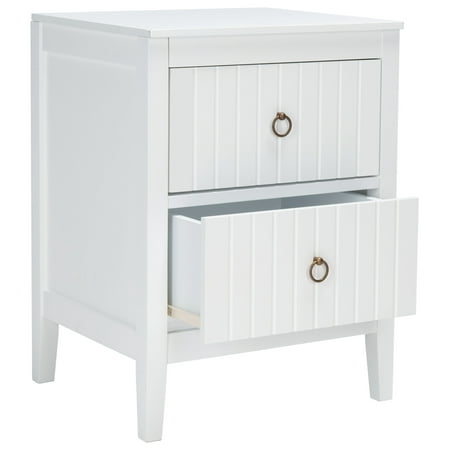SAFAVIEH Tegan Modern Solid 2 Drawer Nighstand White