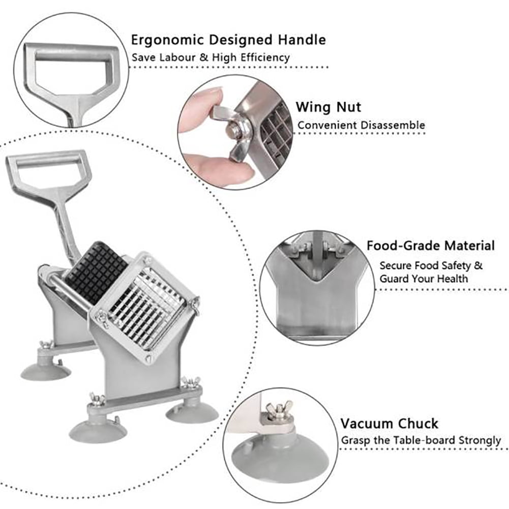 Private Jungle Vertical French Fries Machine with Four 3/8" & 1/4" & 1/2" Flower Blades & 4pcs Suction Cups & 2pcs Expansion Bolts Silver Private Jungle Vertical French Fries Machine with Four 3/8" & 1/4" & 1/2" Flower Blades & 4pcs Suction Cups & 2pcs Expansion Bolts Silver