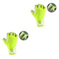 thumbnail image 1 of Greeniant Ciclismo Mitten Medio dedo Shock Padded Glove Anti Portable Riding Fingerless Guantes de bicicleta a prueba de golpes amarillo S 2Conjunto, 1 of 6