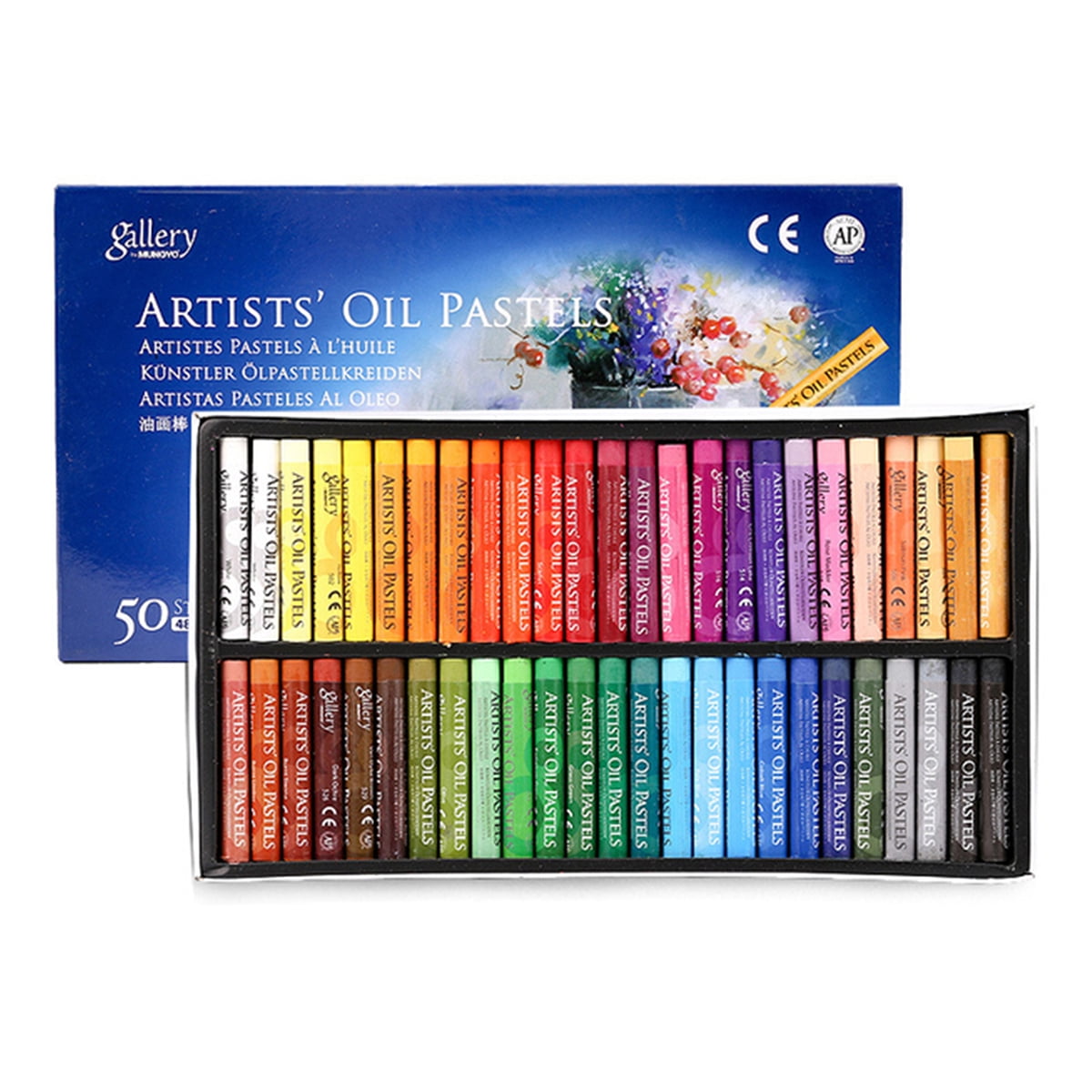 50pcs Colorful Oil Pastels Professional Oil Drawing Stick for Painting and Coloring Soft Crayon Graffiti Pen School Stationery Supplies Suitable for