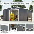 thumbnail image 2 of Lisonu 10x12 ft Metal Storage Shed, Heavy-Duty Outdoor Shed with All-Weather Steel Panels for Backyard Garden & Tool Storage, Dark Gray, 2 of 26