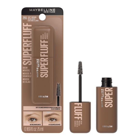 Maybelline Superfluff Volumizing Eyebrow Gel Mousse, Soft Brown, 0.17 fl oz