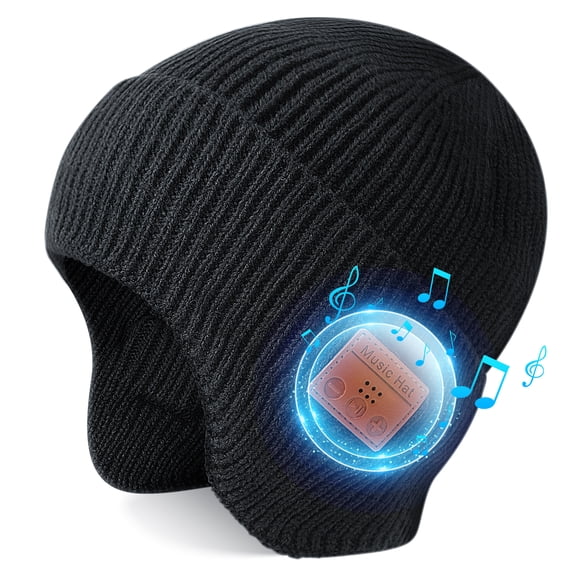 Bluetooth Beanie Hat with Headphones Wireless Winter Hat Built in Microphone and Stereo Speakers Gift for Unisex