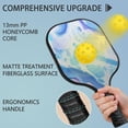thumbnail image 2 of Pickleball Paddles Set Of 2, Fiberglass Surface, Turquoise Marble Pattern, 4 Balls & Bag, 2 of 5